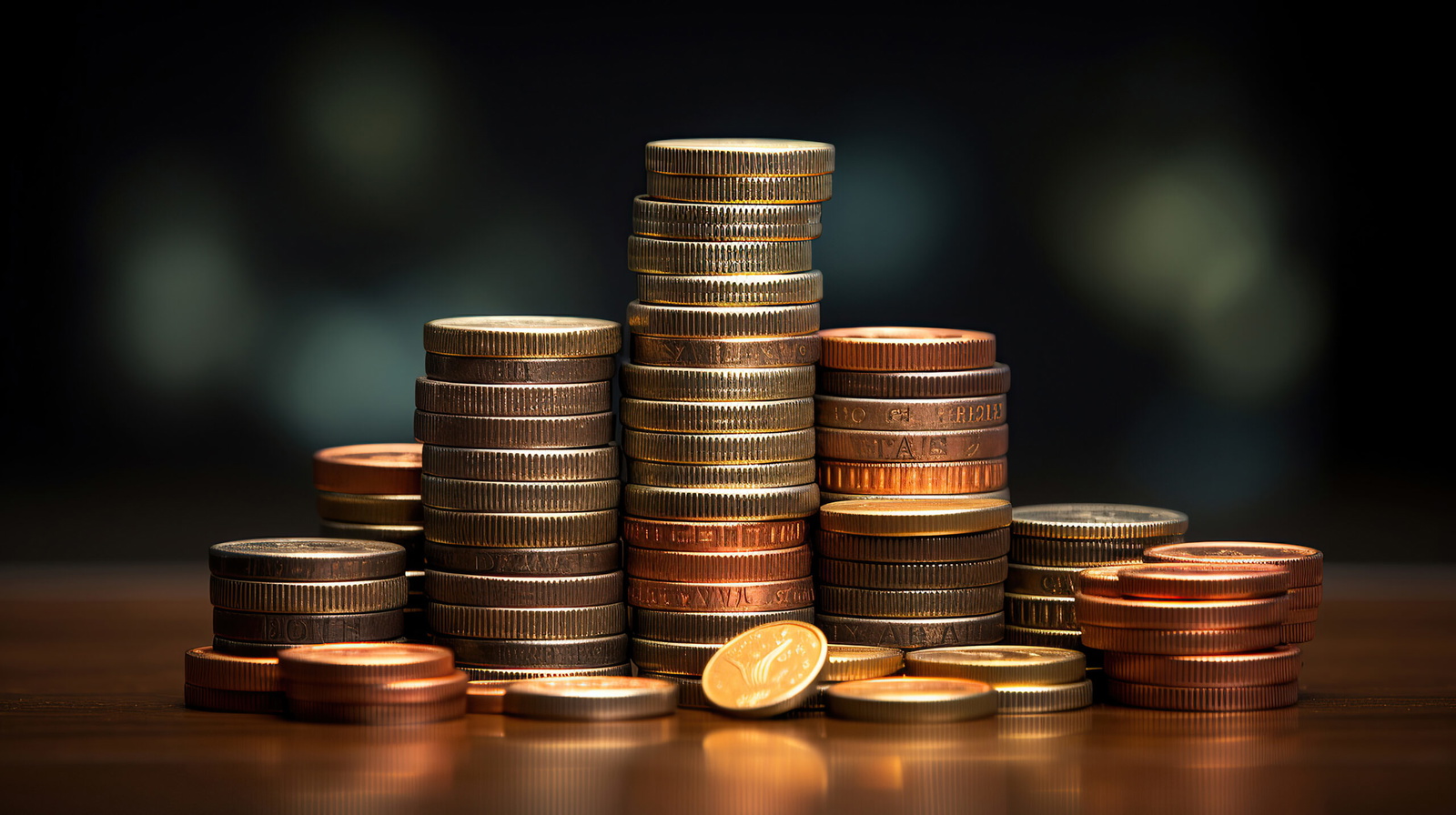 Coins arranged in a stack represent the ideas of investment, progress, and the essential foundation for accumulating wealth